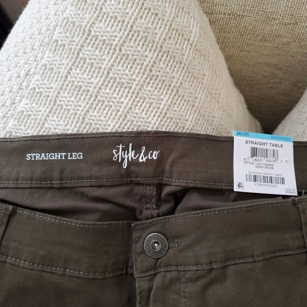 Style & Co Plus Size Mid-Rise Straight Jeans Sz 20W = 38x30